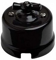 Выключатель-ретро пластик Bironi Лизетта 1-кл. черный картинка